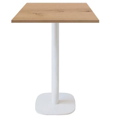 60 X 60 Cm High Table - Round Model with White Delano Oak Legs