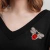 Cute Rhinestones Faux Gem Brooch Pin Bee Shape Suit Lapel Shawl Scarf Badge Wear-resistant Faux Silk Buckle Fashion Accessories