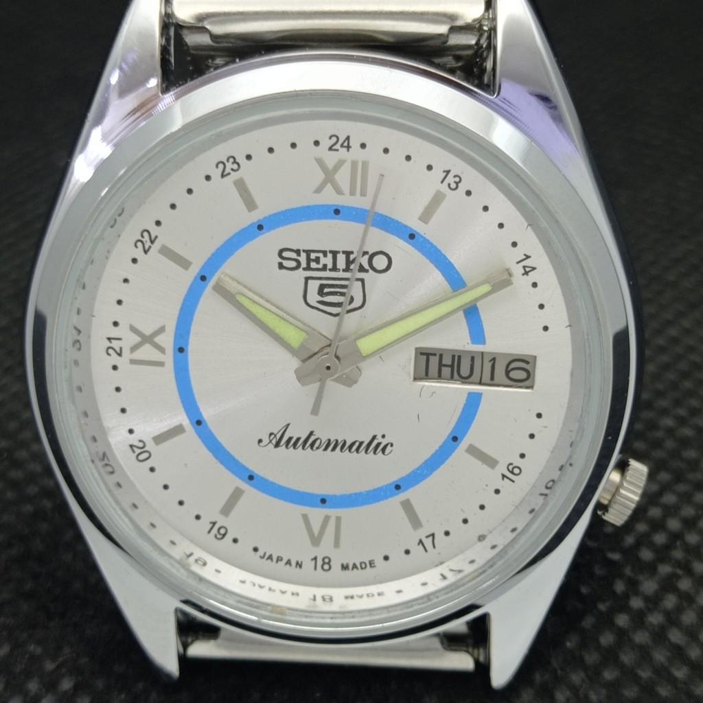 RENOVOVANÉ VINTAGE SEIKO 5 AUTO 7009A JAPONSKO PÁNSKÉ STŘÍBRNÉ HODINKY 593a-a311224-9 SKU593a-a311224