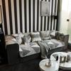 Nordic Black White Plaid Sofa Covers Cotton Soft Cushion Case Modern Four Seasons Non-slip Sofas Towel L-shaped Home Protective