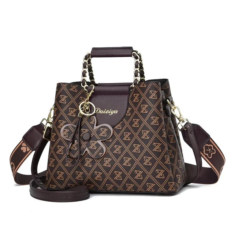 Fashionable Printed Women Handbag Classic Retro Crossbody Bag Large Capacity Casual Shoulder Bag Luxury Brand Designer Tote Bag
