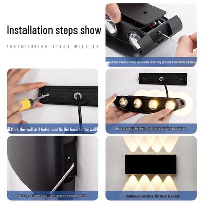 Double Head LED Exterior Wall Light for Outdoor Use - Waterproof and Super Bright for Villa, Courtyard, Corridor, or Aisle.