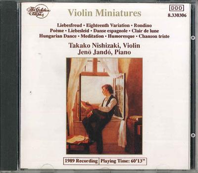 CD TAKAKO NISHIZAKI - Violin Miniatures 8330306 GOLDEN CLASSICK Non Japan Classical Used
