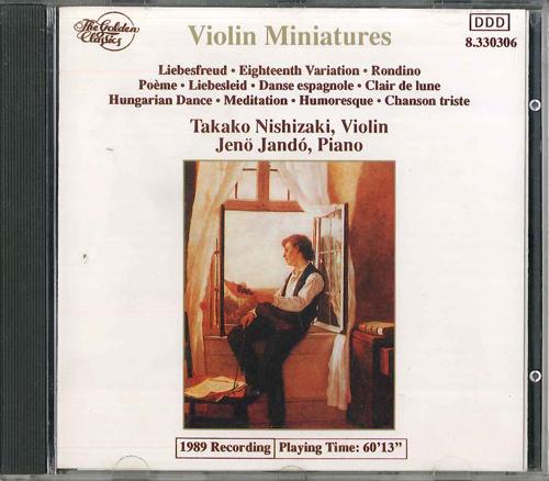 

CD TAKAKO NISHIZAKI - Violin Miniatures 8330306 GOLDEN CLASSICK Non Japan Classical Used