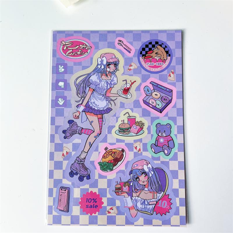 Korean ins Sweet Cool Girl Sticker Scrapbooking Diary DIY Album Decoration Sticker Aesthetic Stationery Art Supplies Personalizd