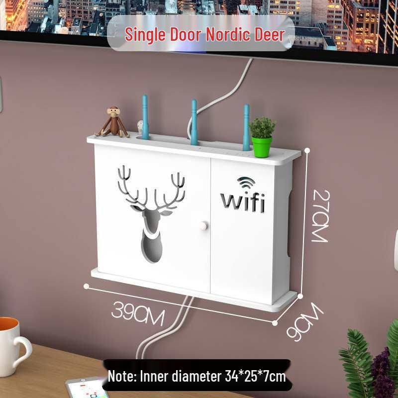 Wall-Mounted No-Drill WiFi Router and TV Set-Top Box Shelf for Living Room/Bedroom