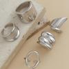 Retro Punk Exaggerated Open Finger Rings for Women Men Geometric Gold Silver Color Knuckle Joint Ring Set 2025 New Jewelry Accessories