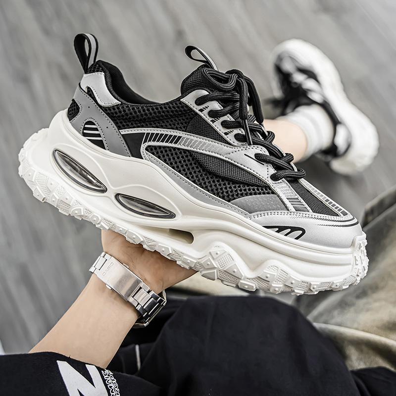 

Мужская Мода Досуг Спорт Дышащие Толстая Подошва Легкие Корейская Версия Удобные Низкий Верх Толстая Подошва Мужская Обувь 44 чёрный