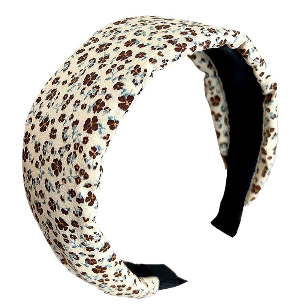 Sweet French Polka Dots Headband Wide Side Floral Hair Hoop Wash Face Hair Band  For Women Girls
