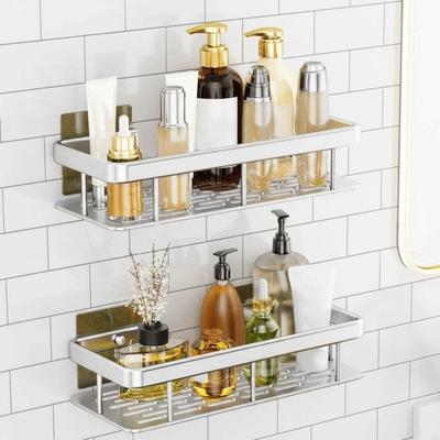 2Pcs Waterproof Bathroom Storage Rack Rustproof Large Capacity Cosmetic Storage Box Easy Install Thicken Wall-Mounted Shelf Rack