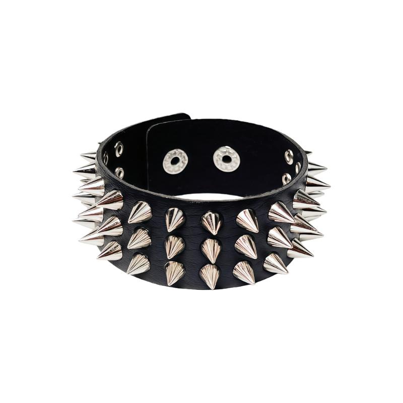 Modern Pointed Studs Multi Layer Leather Bracelet Adjustable Secure For Fashion Lovers Stylish Accessory Perfect Gift
