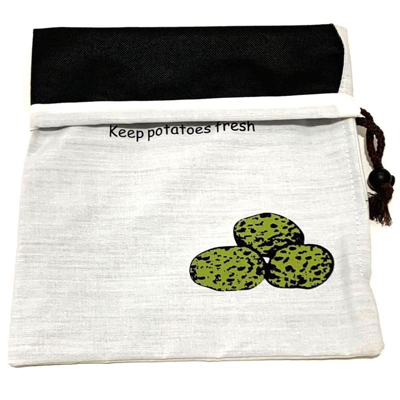 M-Modern-4PCS Potato Storage For Pantry I Potato And Onion Storage Bags With Side Zipper Farmhouse Onion Bag With Liner 35X26cm