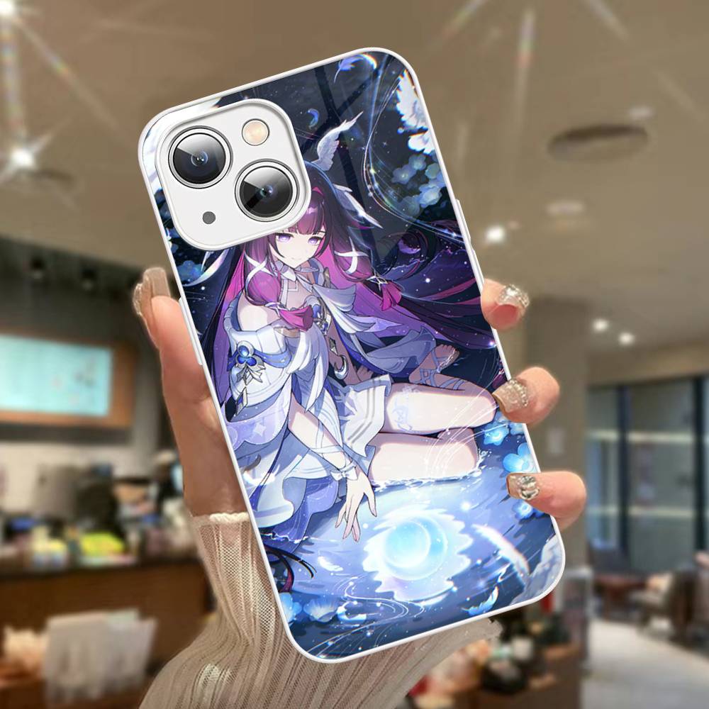 Genshin Impact Columbina Tempered Glass For iphone 14 13 12 11 Pro Mini XS MAX 14Plus X XS XR Cover