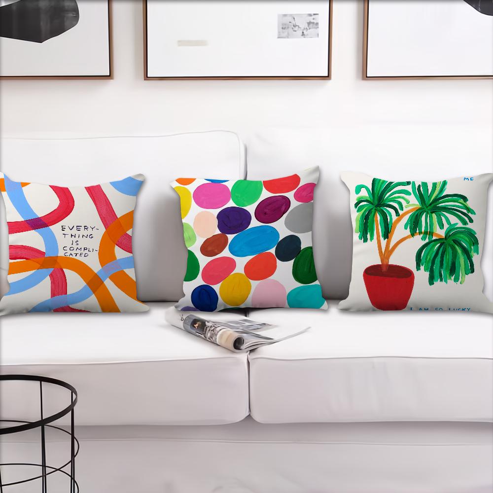 Kunst D-David S-Shrigley Kissenbezug Kissen Sofa Druck Dekoration Zimmer Zuhause Büro Café Auto Nordische Schlichtheit