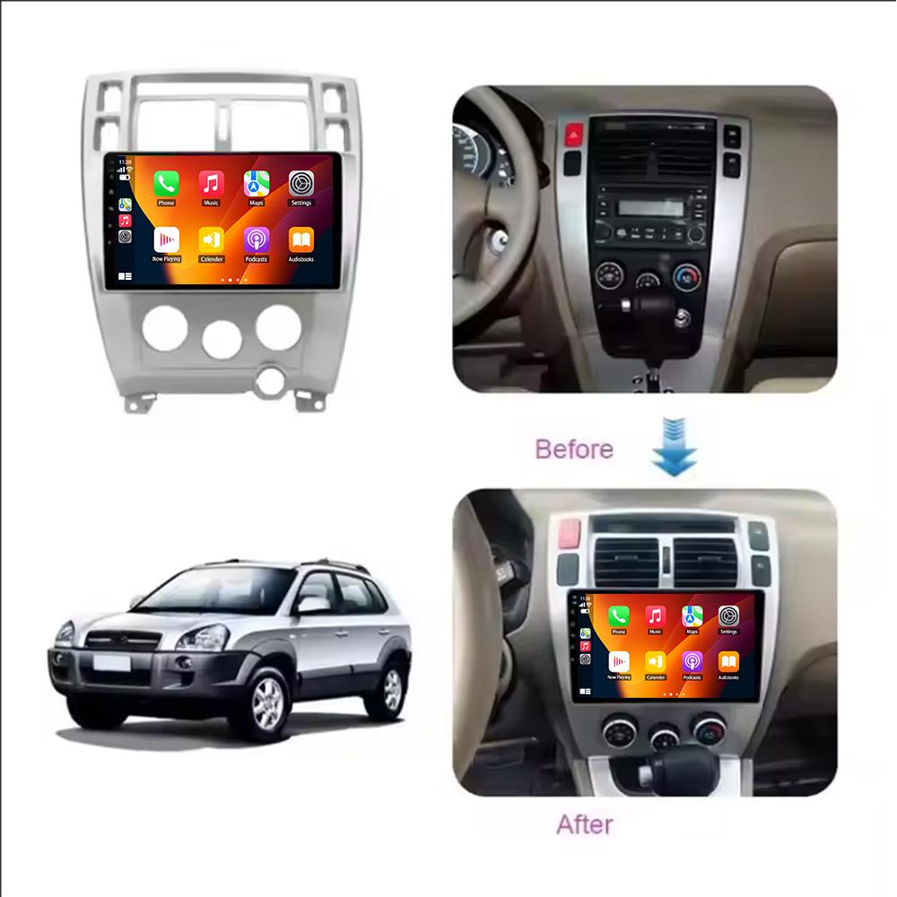 Rádio automotivo Android para Hyundai Tucson 1 2004-2009 Multimídia sem fio Carplay estéreo navegação automática tela 2Din unidade principal