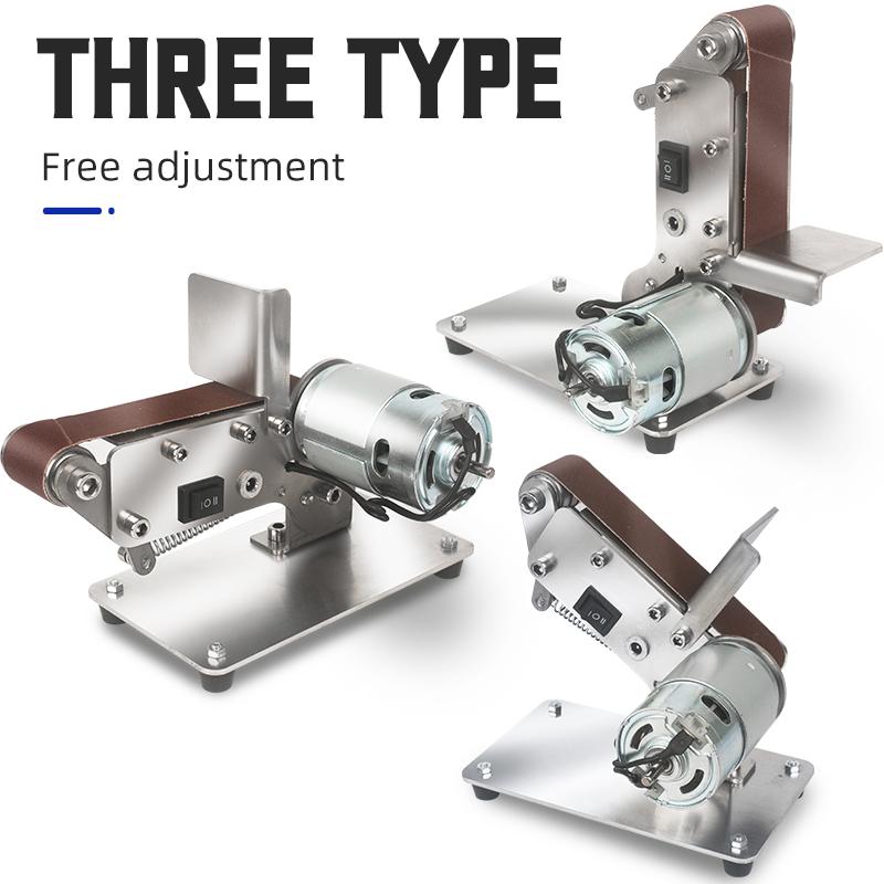 Belt Sander Grinder Adjustable Angle Belt Sander Machine Knife Cutter Edges Sharpener DIY Polishing Grinding 7 Speed Regulation