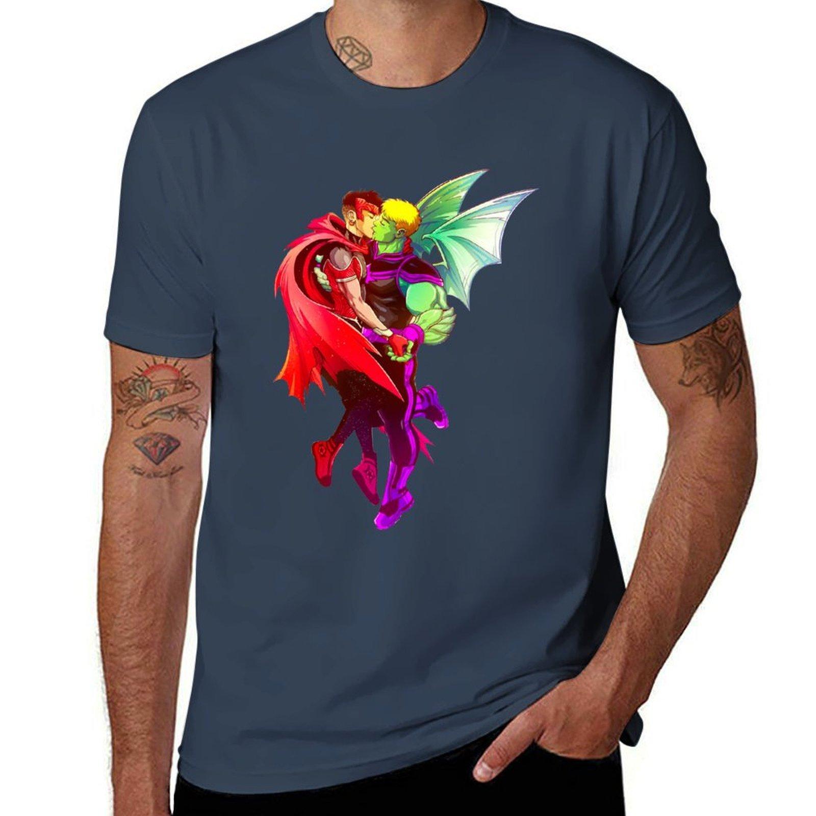 Wiccan Vision Kiss Hulkling TShirt Holiday Simple Tee Shirt S