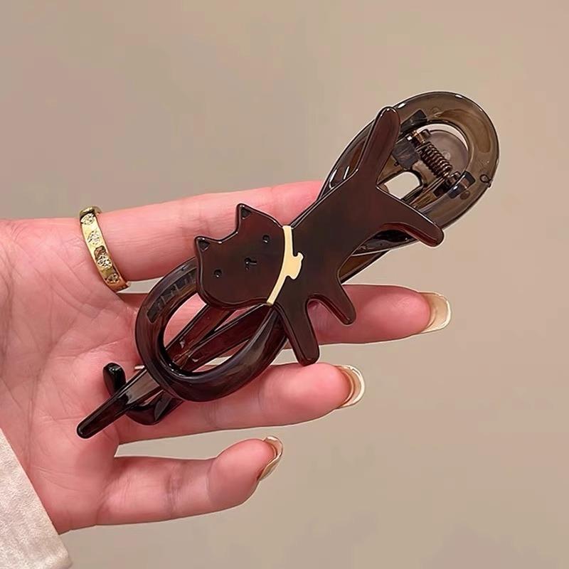 

Cat Shaped Hair Claw Clip for Women and Girls Large Non Slip Plastic Hair Accessory with Animal Design for Thick and Thin Hair Styling One Size