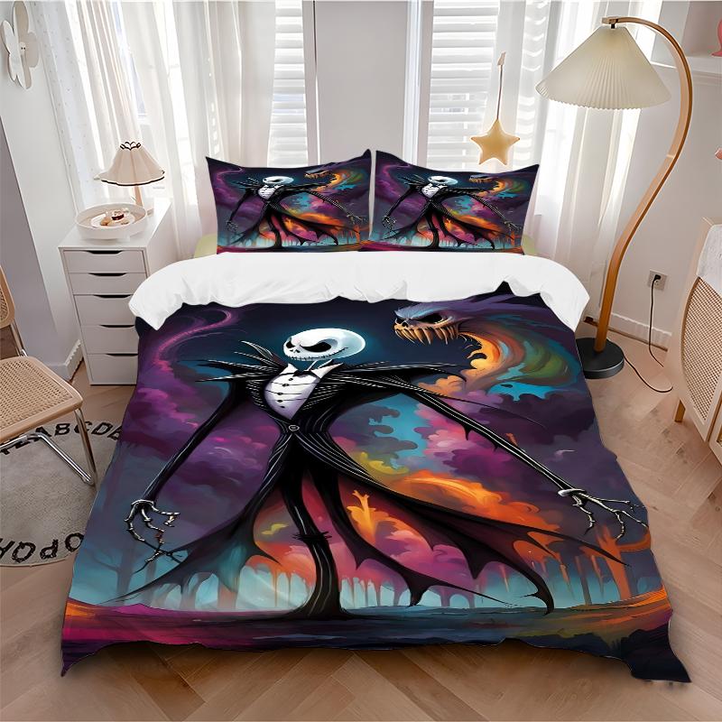 3Pcs Jack Skellington'S Halloween Adventure Bedding Sets For All Sizes New 3D Printed Bed Cover Comforter Duvet Cover Pillowcase Bedroom Decoration