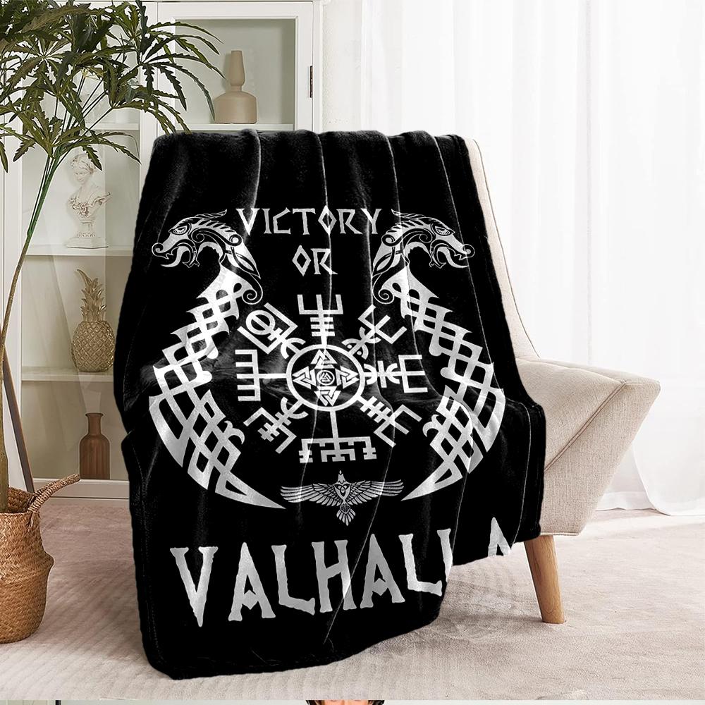 Viking Theme Printed Blanket - Perfect for Couch, Bed, Travel & Outdoor Use | Machine Washable, Cozy & Durable.
