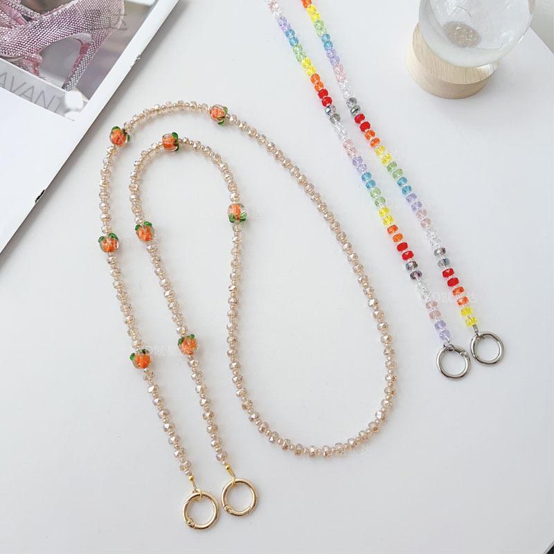 Persimmon Wish Crystal Beaded Phone Strap New Chinese Style Wrist Strap Short Fashion Internet Celebrity Pendant Wholesale for Women
