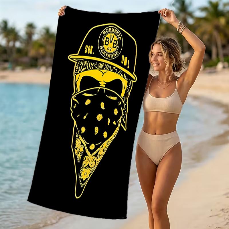 Beach Towel with Borussia Dortmund Pattern - Soft,absorbent,machine Washable Lightweight&Modern,swimming,Travel Essentials