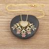 Nidin Personalized Gold Plated Boy Girl Kids Heart Pendant Zircon Necklace Mom Child Birthday Colar Mother's Day Gift Jewelry