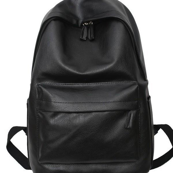 Pu Soft Leather Schoolbag Female Japanese College Students Leisure Travel Backpack Male Fashion Large Capacity Leisure Computer Backpack