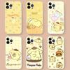 Cartoon P-Pompompurins Cute Transparent Phone Case For IPhone 16 15 14 13 12 11 Pro Max Plus Soft Cover