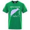 Hippo Sleeping On Math Problem Print Unisex Tshirts Summer Breathable ONeck Short Sleeve Haruku Loose Tshirt Cotton Tops