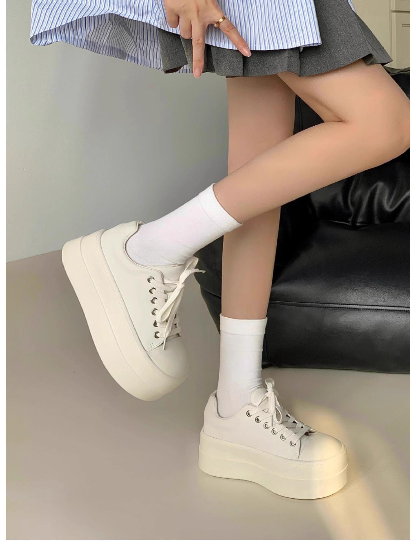 

Adorable Big-Head Platform Loafers: Petite Height-Boosting Casual Korean-Style Sneakers 37 вершковий/білий