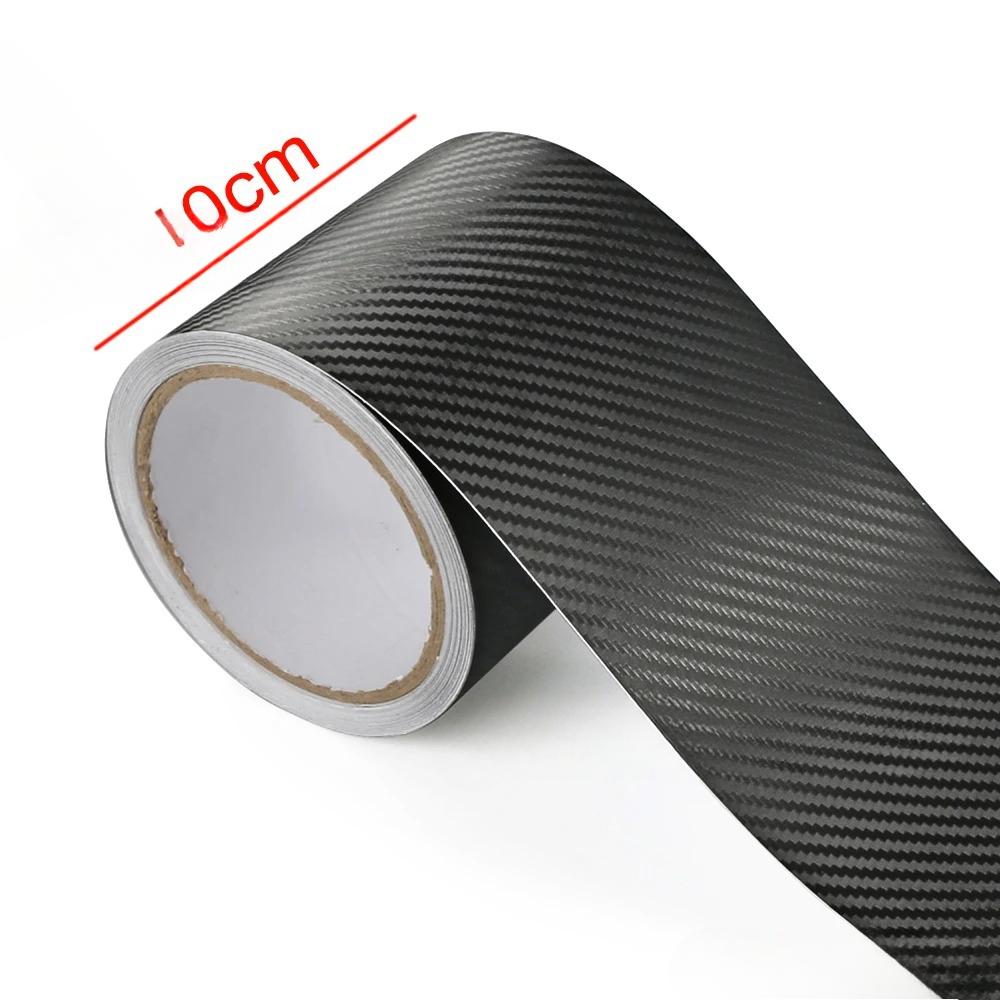 Black 3D Nano Carbon Fiber Car Door Sill Protector - 3m, Waterproof & Anti-Scratch
