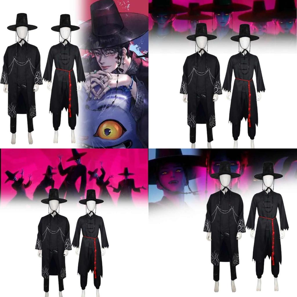 Kostium Cosplay Kpop Demon Hunters Saja Boys z tkaniny z warstwą powietrzną do gier i odgrywania ról anime