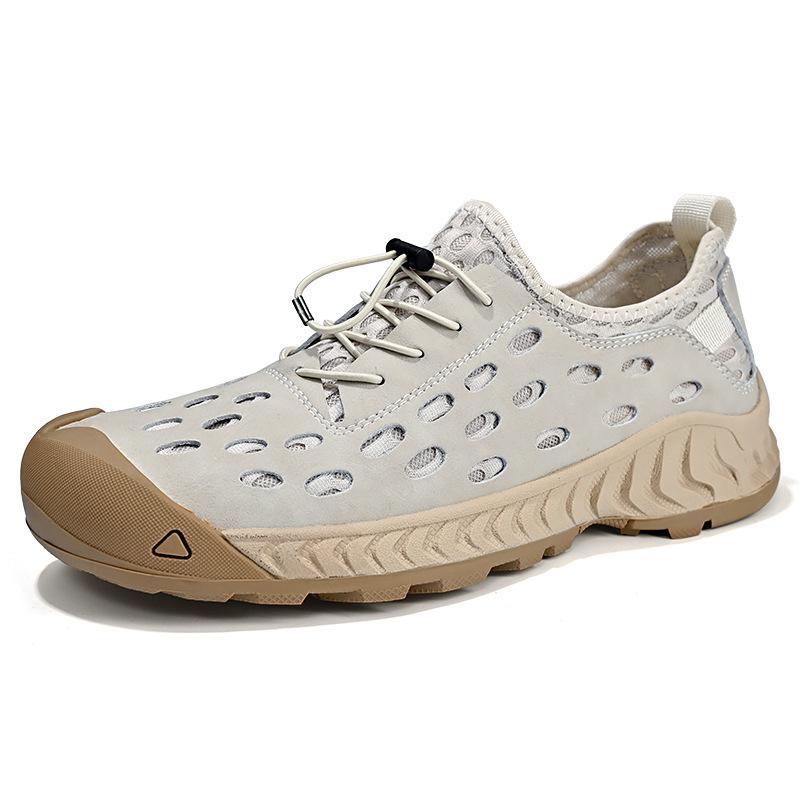 

Popular hole shoes men s summer new breathable mesh shoes one pedal hollow soft sole bag head casual men s shoes 38