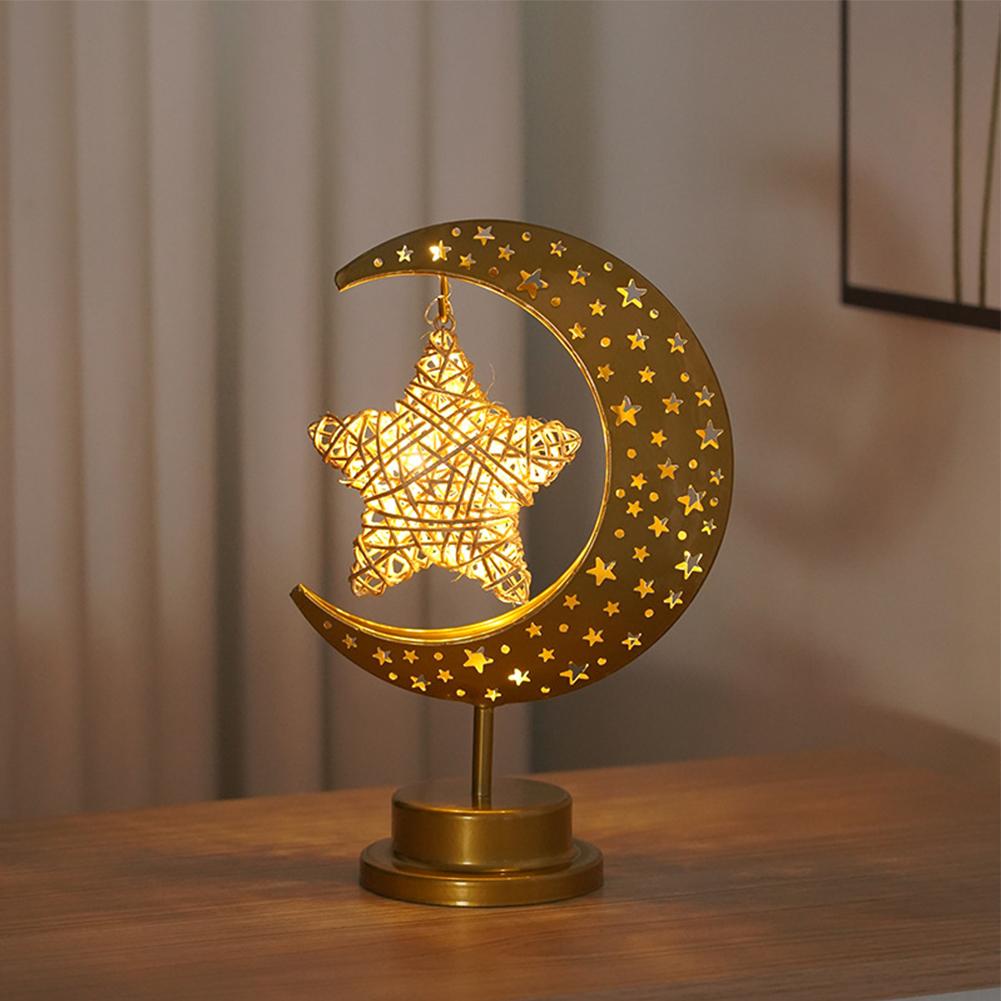LED Night Light Moon Lamp Battery Operated Cute Nightlight Office & Home Decor Eid Mubarak Star Moon Light for Adult Kid