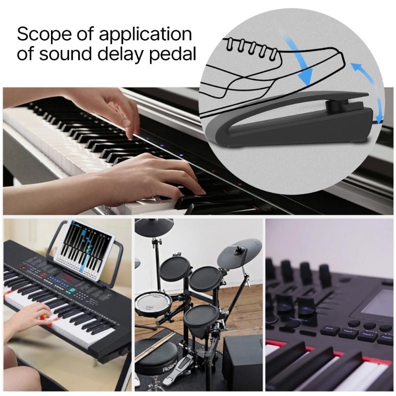 Portable Sustain Pedal for Electronic Instruments Convenient Music Control for Piano,Synthesizer,Hand Roll Piano Players