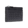 Bottega Veneta Woven Design Lambskin Wallet Men Wallets Black 275327-V001D-1000