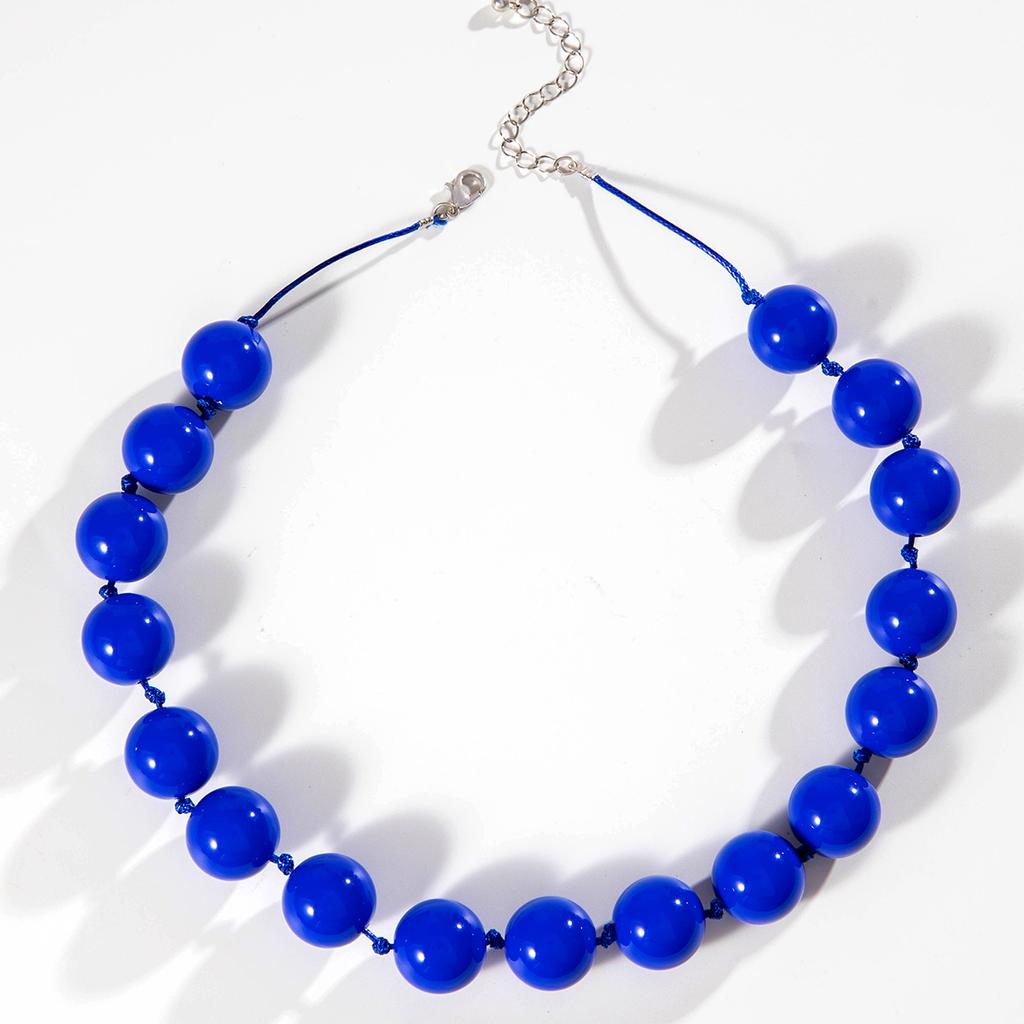 Naszyjnik w stylu etnicznym bohemy z kolorowych dużych koralików, przesadny naszyjnik z koralików dla kobiet