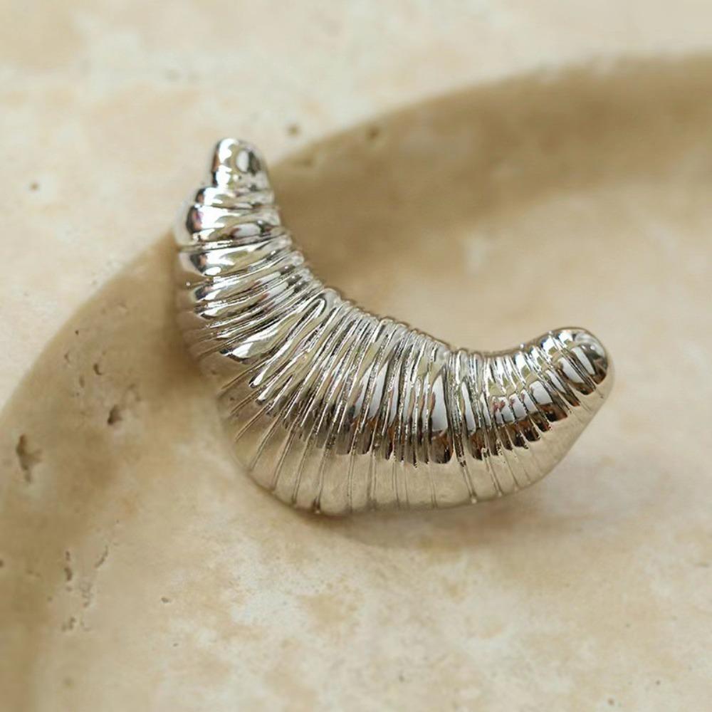 Silver Croissant Brooch Vintage Gold Brooch Fashion Metal Clothes Pin  Gift