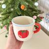 Ancient Style Ceramic Mug Apple Couple Coffee Cup Breakfast Milk Cup Souvenir Tomato Ceramic Mug Mug