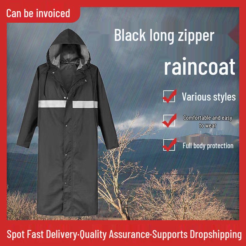 

Reflective Oxford Cloth Workwear Pants & Jacket: Rain-Ready Cycling Outdoor Set for Adults. Long Raincoat No Pockets Small Brim