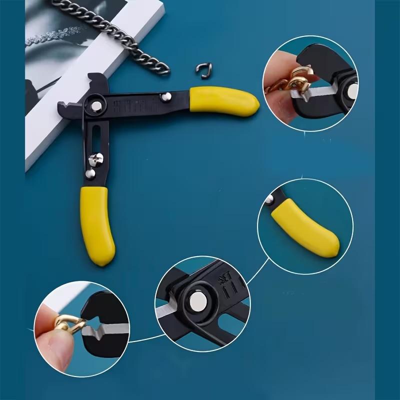 

Jewelry Making Clamp - 2-Tone Manual Tool for Opening Bag Chains, Cutting Chains, Toothless Grip & Adjustable Wire Stripper 5 чорний