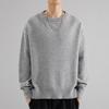 Maglione da Uomo a Girocollo Manica Lunga tinta unita Casual per Coppia Top Basic a Maglia