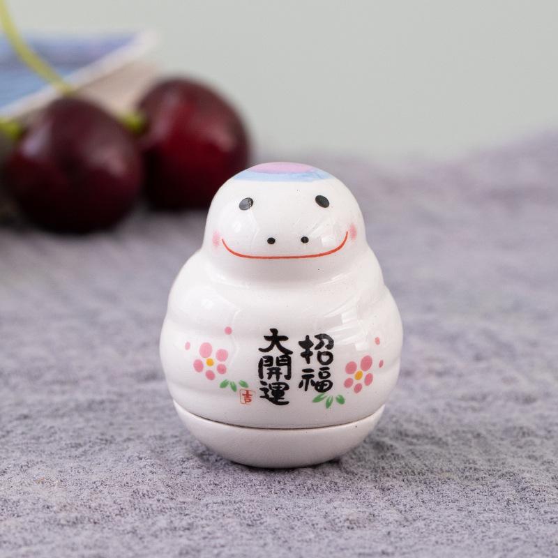 Ceramic Maneki Neko Home Decor Lucky Cat Tumbler Feng Shui Ceramic Fortune Cat Statue Room Decor Accessories Office Decoration