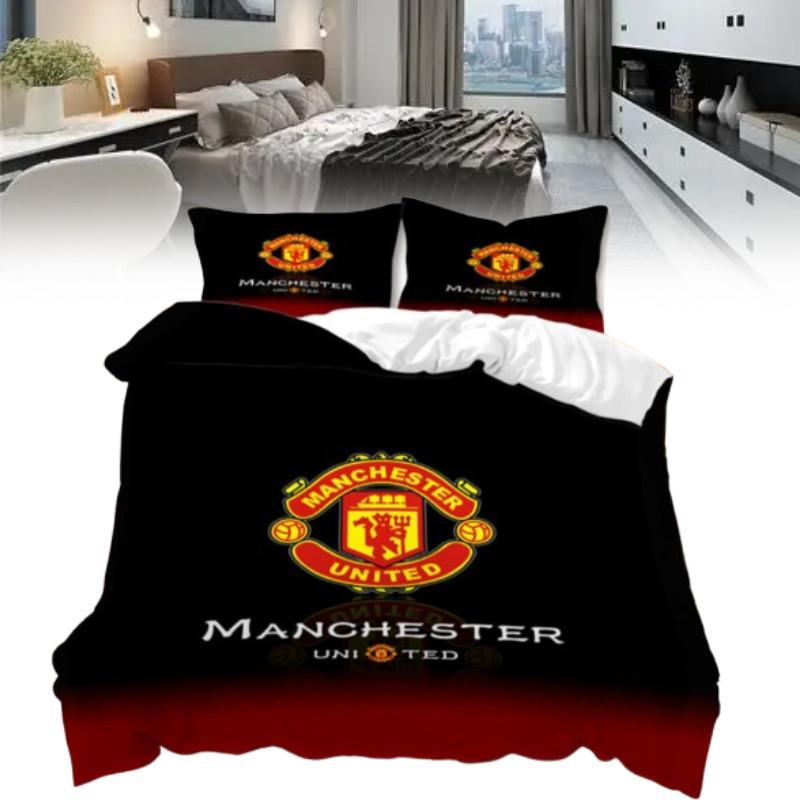 Pattern Digital Manchester Printed Duvet Cover Pillowcase Set Bedding Bedroom