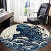 1pc Ocean Mermaid Office Round Area Rug,  Mat Suitable For Office, Under Office Chairs Bedroom Living Room Home Decor, Room Deco