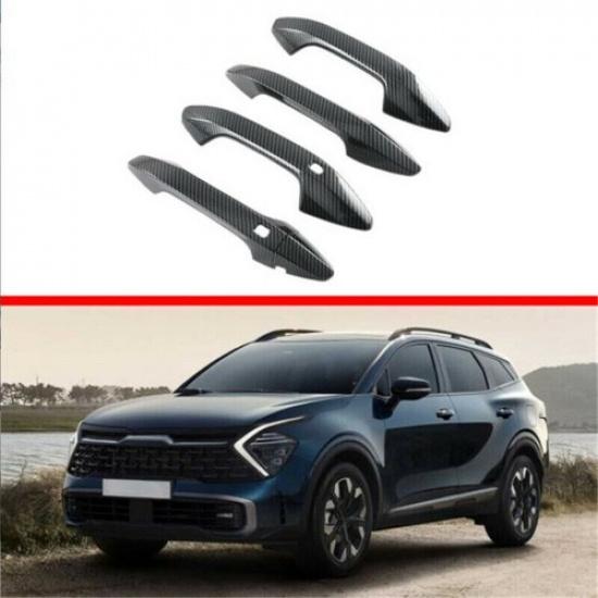 Carbon Fiber 5PCS Car Exterior Door Handle Cover Trim For Kia Sportage 2022 2023