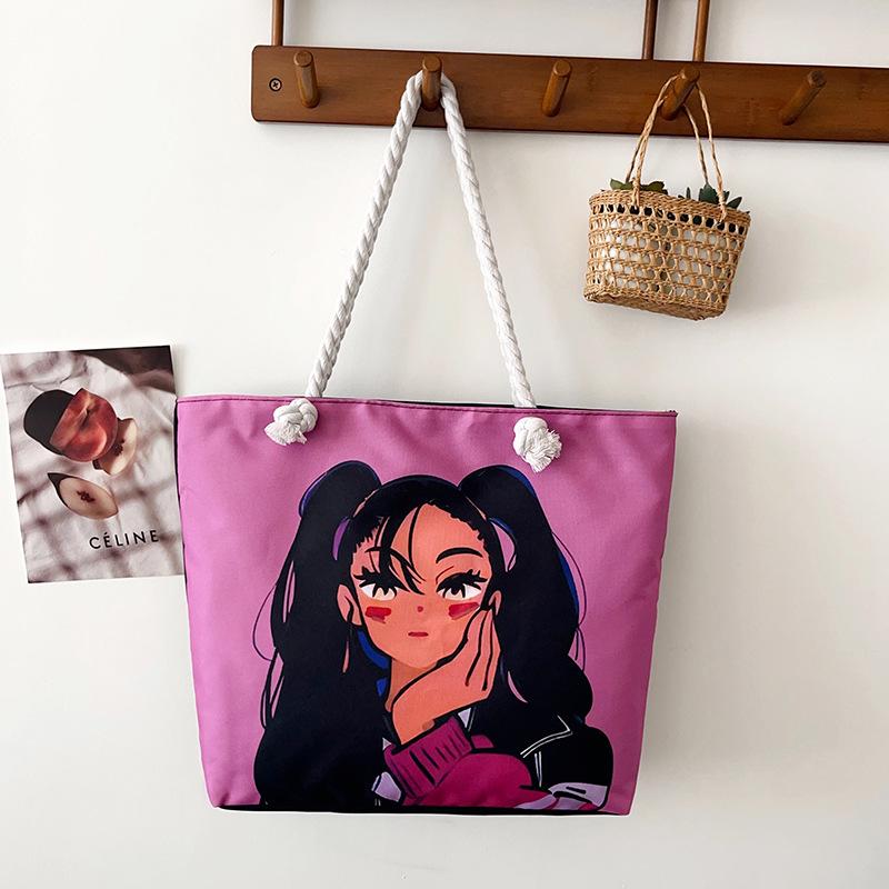 

Black Girl Print Foldable Lightweight Travel Tote Bag for Women