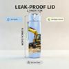 1PC Yellow Excavator Construction Vehicle Print 750ml Color Plastic Sports Water Bottle Leakproof Flip Straw Lid Suitable for Sports Office Home Use