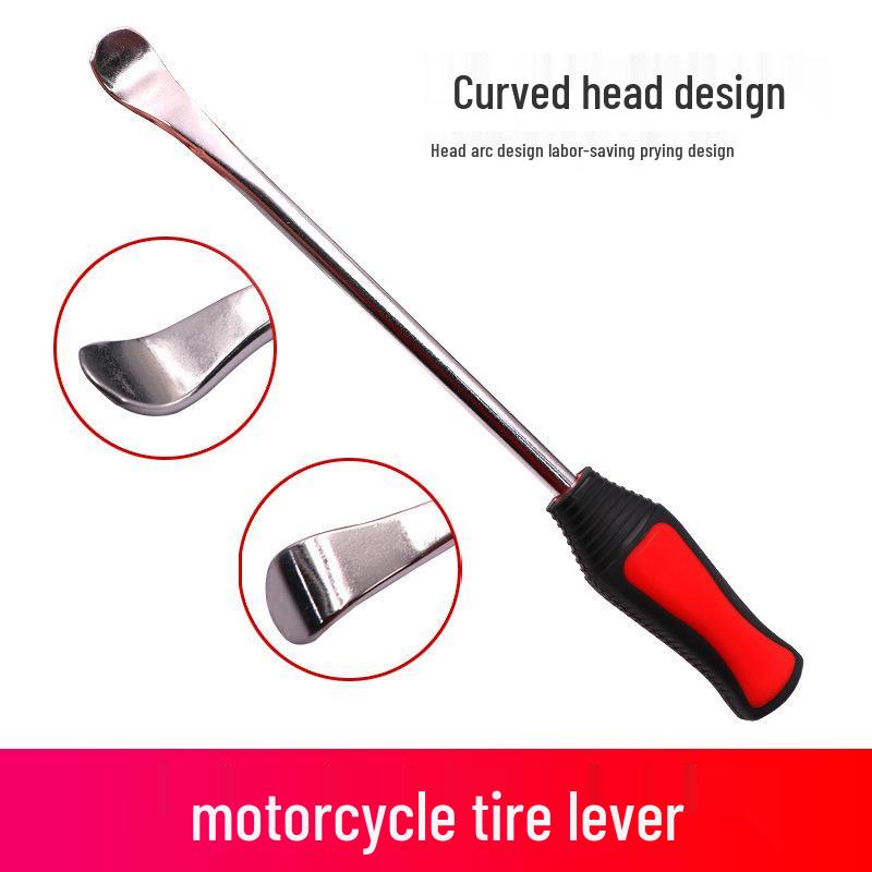 Steel Flat-Head Tire Pry Bar for Tubeless Tires: Suitable for Electric Vehicles, Tricycles, and Motorcycles